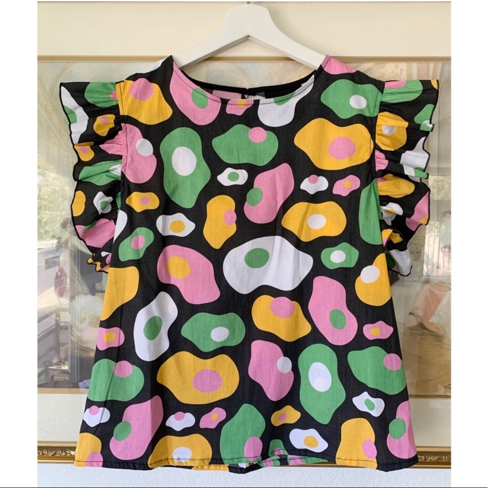 Nooworks Ruffle Top Eggs Print